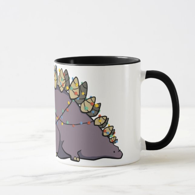 Stegosaurus-Weihnachtslicht-Tasse Tasse (Rechts)