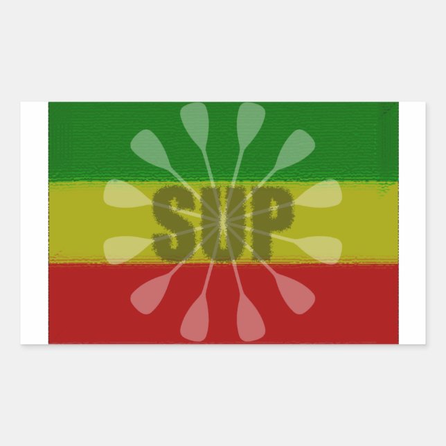 Steh auf Paddel, Paddelwirbel Rechteckiger Aufkleber (Vorderseite)