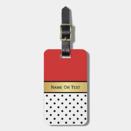 Steh dich von den roten schwarzen Polka-Punkten in Gepäckanhänger