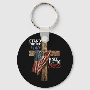 Steh für die Flagge, knie für das amerikanische Kr Schlüsselanhänger
