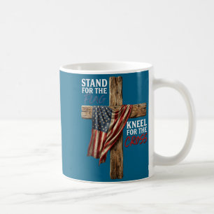 Steh für die Flagge, knie für das Kreuz Amerikanis Kaffeetasse