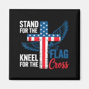 Steh für die Flagge, knie für das Kreuz Patriotisc Magnet