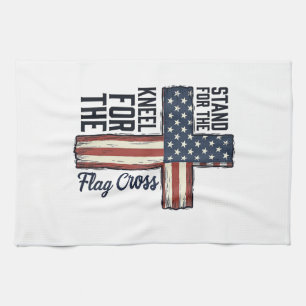 Steh für die Flagge Knie für das Kreuz-Shirt-Desig Geschirrtuch