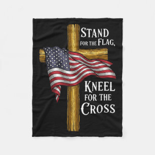 Steh für Flagge, kniend für Kreuz Patriotischer Ch Fleecedecke