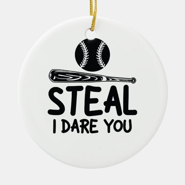 Steh ich wage dich - Funny Baseball SoftballLover Keramik Ornament (Vorne)