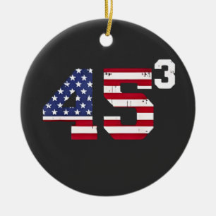 Steh mit 45 Pro Trump USA-Flagge 4. Juli Keramik Ornament