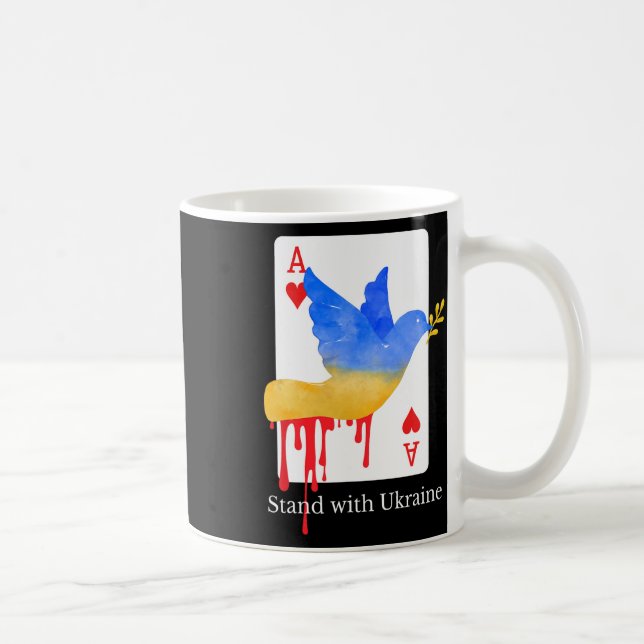 Steh mit der Ukraine Ace Of War Support Tee  Kaffeetasse (Rechts)