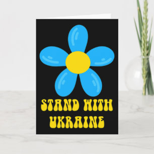 Steh mit der Ukraine Blau und Gelbe Blume Solidari Karte