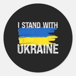 Steh mit der Ukraine Unterstütze die Ukraine-Flagg Runder Aufkleber