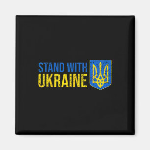 Steh mit Ukraine Ukrainische Flagge Wappen Ukr Magnet