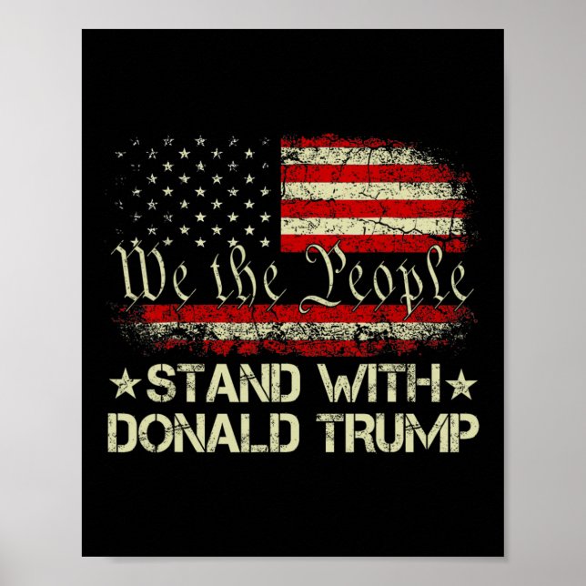Stehe mit Donald Trump hinter Trump zurück Poster (Vorne)