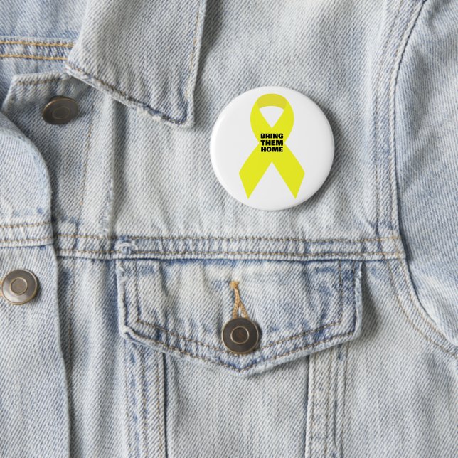 Stehen mit Israel - Gelbe Schleife bringen sie Zuh Button (Beispiel)