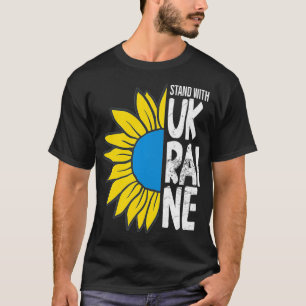 Stehen mit Sonnenblumen Ukraine Starkes Tuch T-Shirt