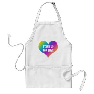Stehen Sie auf für Liebe (Regenbogenherz) Schürze