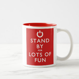 Stehen Sie für Lose Spaß bereit! Zweifarbige Tasse