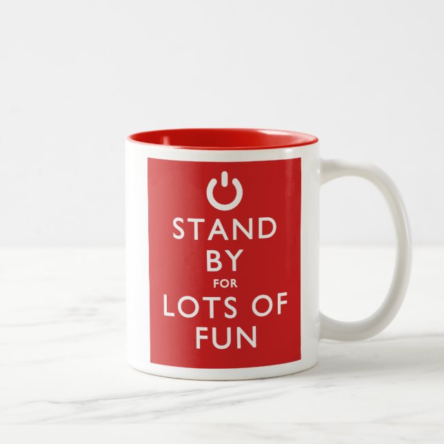 Stehen Sie für Lose Spaß bereit! Zweifarbige Tasse (Rechts)