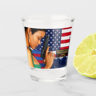 Stehen Sie groß und fest für Freiheit! Schnapsglas