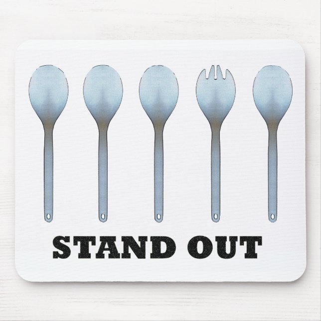Stehen Sie heraus Spork Mousepad (Vorne)