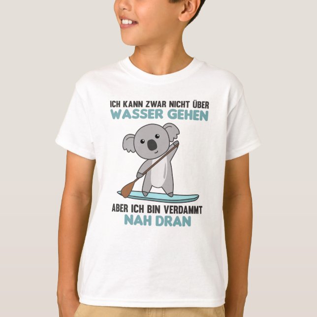 Stehen Sie mit Koala-Funny Paddle auf. T-Shirt (Vorderseite)