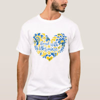 Stehen Sie mit ukrainischer Schrift und Herz