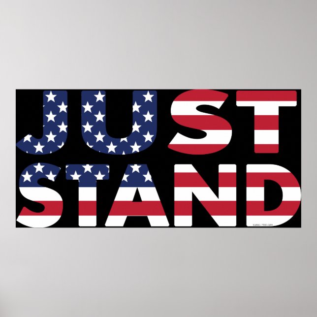 Stehen Sie nur für die amerikanische Flagge Poster (Vorne)