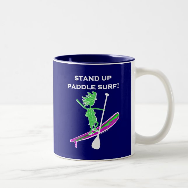 Stehen Sie oben Paddel-Brandung! Zweifarbige Tasse (Rechts)