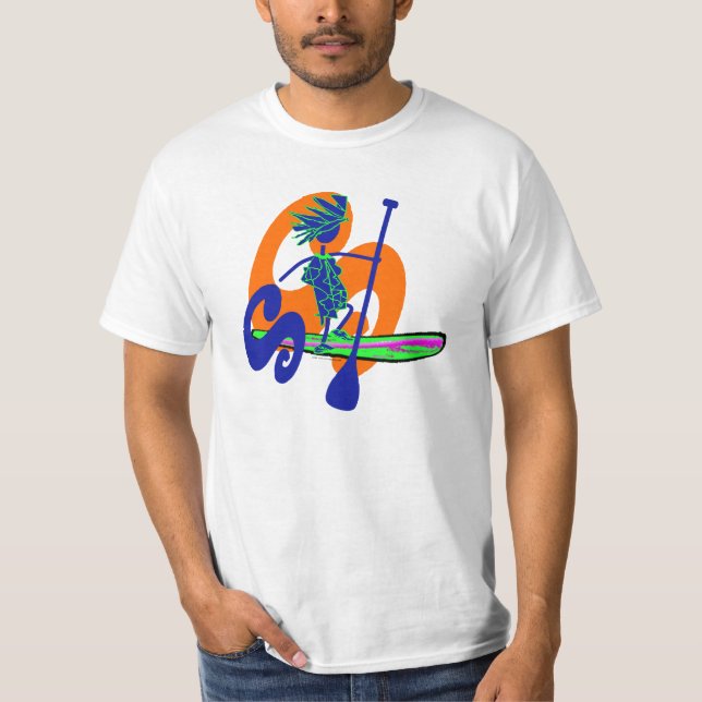 Stehen Sie oben Paddel-Brandungs-Entwurf T-Shirt (Vorderseite)