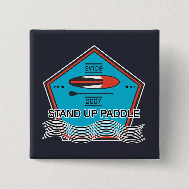 Stehen Sie oben Paddel-Plakat Button (Vorderseite)