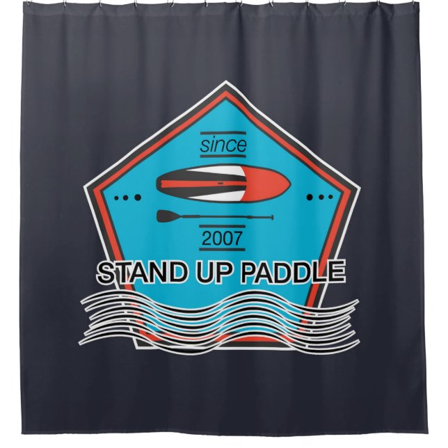 Stehen Sie oben Paddel-Plakat Duschvorhang (Vorderseite)