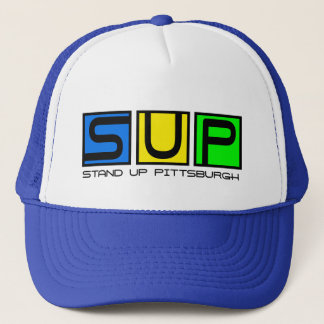 Stehen Sie oben Pittsburgh-Logo bright.ai Truckerkappe