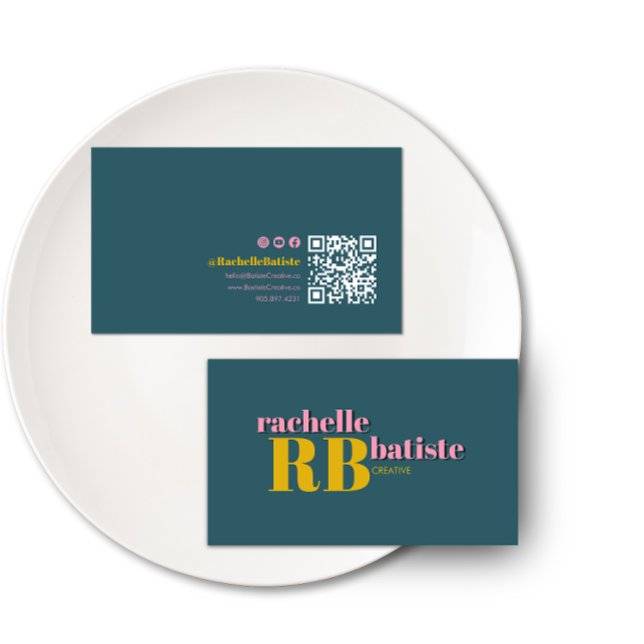 Stehen Sie sich stilvoll heraus | Retro Social Med Visitenkarte (Von Creator hochgeladen)