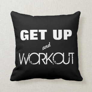 Stehen Sie und Workout-motivierend Übung auf Kissen