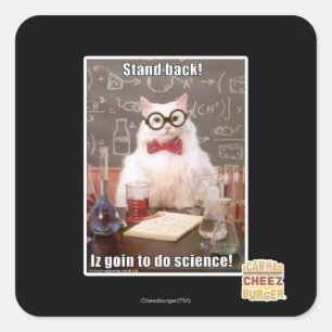 Stehen Sie zurück! Quadratischer Aufkleber
