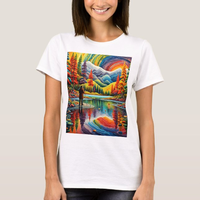 Stehend am See T-Shirt (Vorderseite)