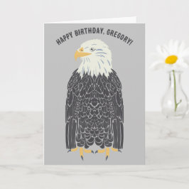 Stehend Bald Eagle Illustration Personalisiert Karte