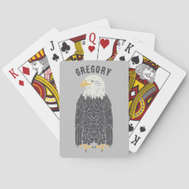 Stehend Bald Eagle Illustration Personalisiert Spielkarten