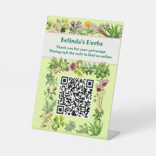 Stehend Behalten Kräuter in Touch QR-Code Tabellen Sockelschild