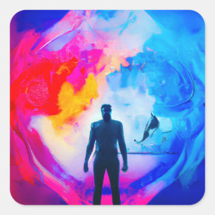 Stehend in Farben Quadratischer Aufkleber