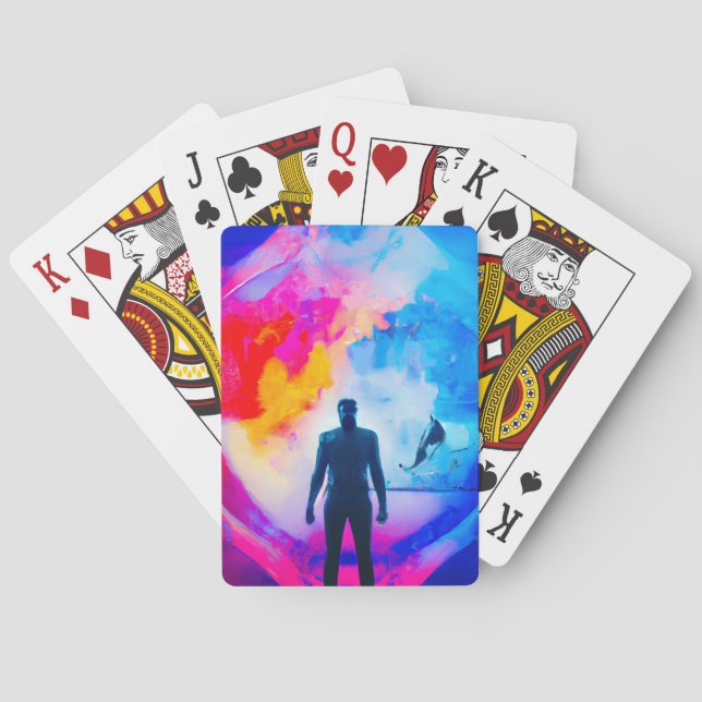 Stehend in Farben Spielkarten (Rückseite)