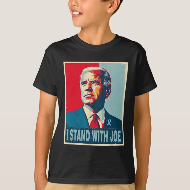 Stehend mit Joe Support Ribbon Campaign Statemen T-Shirt (Vorderseite)