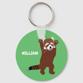 Stehend Red Panda Custom Personalisiert Green Schlüsselanhänger