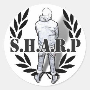 stehend runder aufkleber