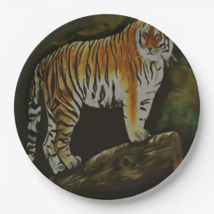 Stehend Tiger Safari Pappteller