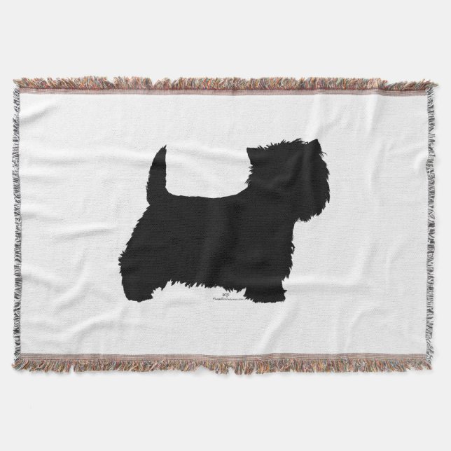 Stehend Westie Silhouette Decke (Vorderseite)