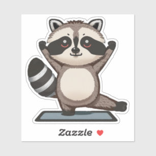 Stehende Abfalldepanda Pose Funny Raccoon Aufkleber