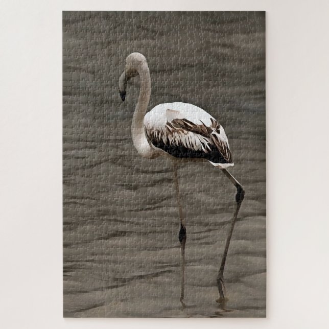 Stehende Alone Juvenile Flamingo Kunst (Vertikal)