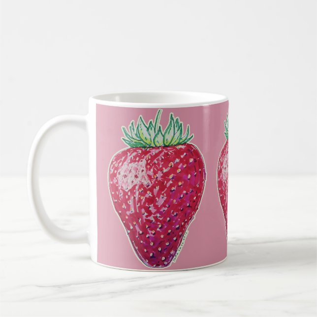 Stehende Erdbeere Kaffeetasse (Links)
