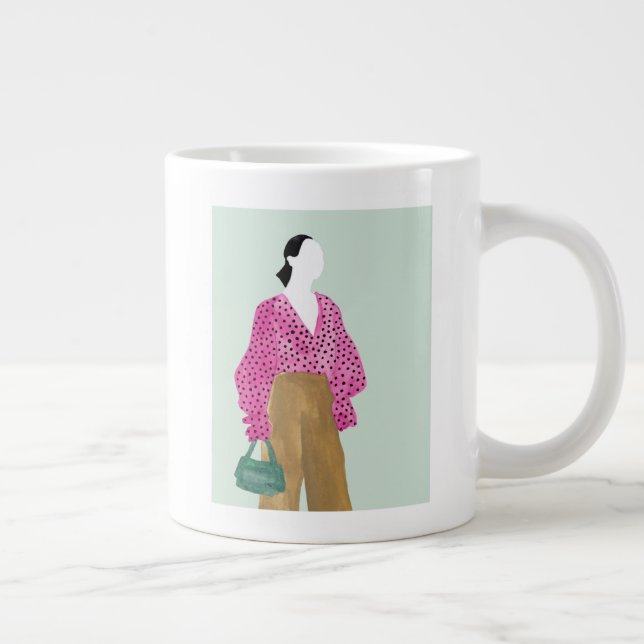 Stehende Fashion-Abbildung: Polka-Dot-Oberseite Jumbo-Tasse (Rechts)