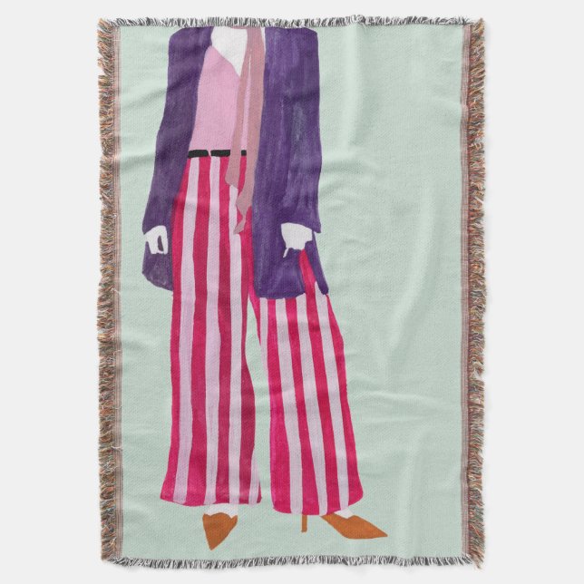 Stehende Fashion-Abbildung: Strickende Pants Decke (Vorderseite Vertikal)