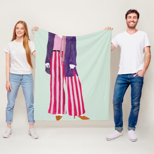 Stehende Fashion-Abbildung: Strickende Pants Fleecedecke (Beispiel)